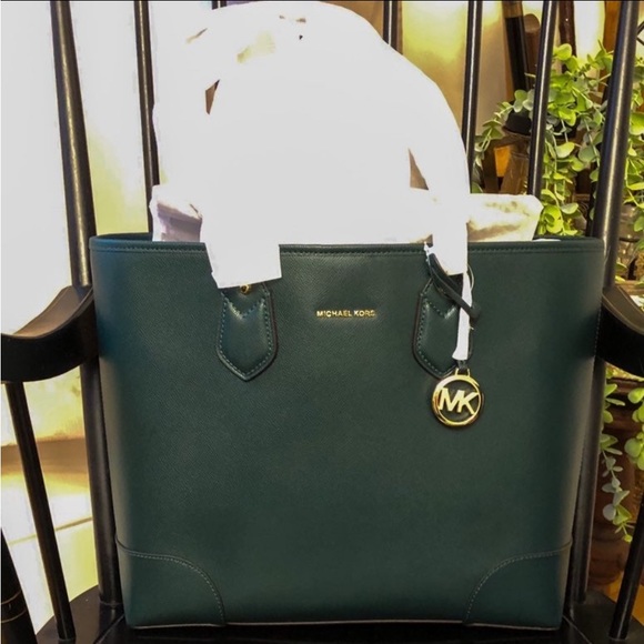 Michael Kors Saylor Large Leather Tote, Dark Atlantic - Picture 3 of 9